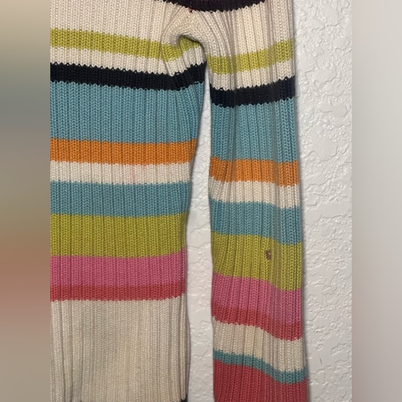 Tommy Hilfiger Stripped V Neck Collard Cozy Sweater Women Size Medium - Picture 10 of 12